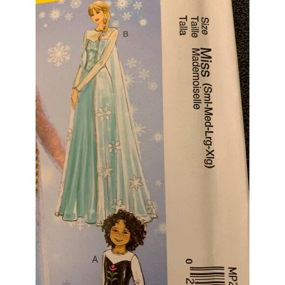 McCalls MP259 Frozen Costume Sewing Pattern Size Small Meduim Large XLarge 2014 - Picture 2 of 4